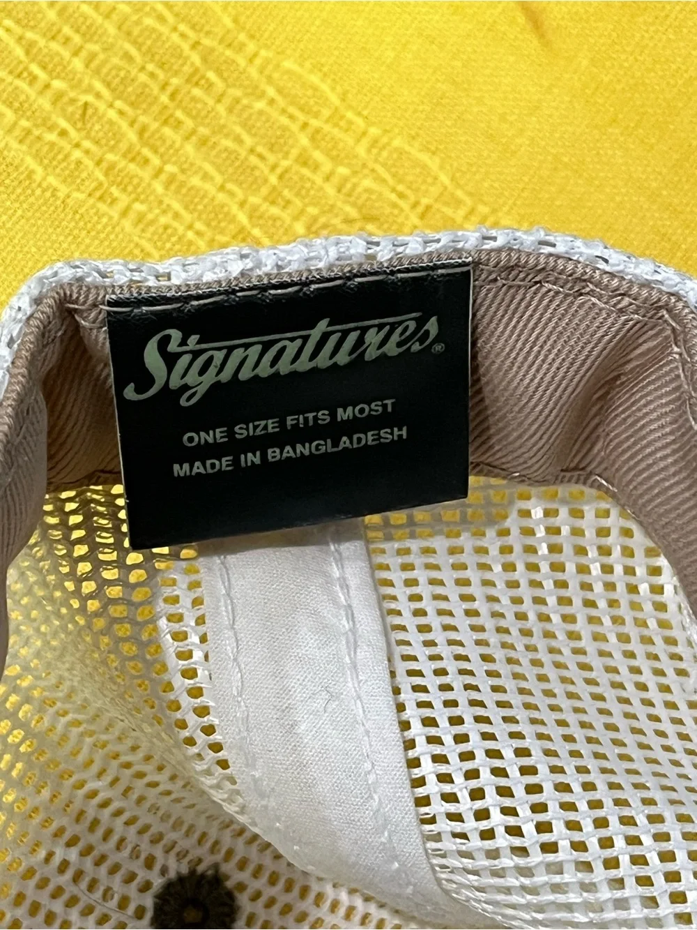 Vtg Signatures “Hunt More Deer” Funny Fish Trucker Hat - Tan/White Mesh Hat